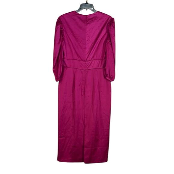 Ieena for Mac Duggal NEW Size 10 Style A26927 Fuchsia High Neck Midi Dress NWT - Picture 4 of 9